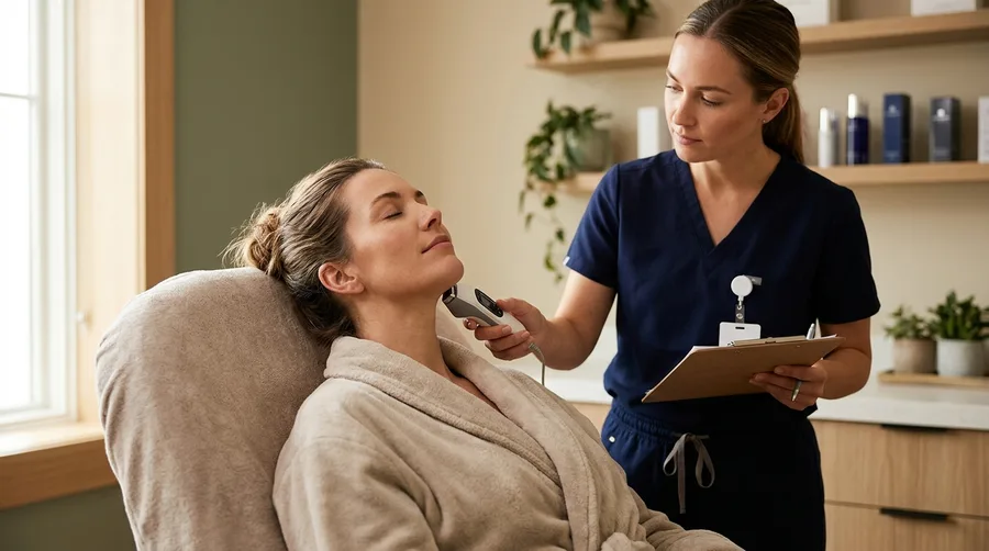 a nurse reviewing a client